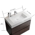 thumbnail image 5 of 30" Walnut Bathroom Vanity with Sink, Large Storage Wall Mounted Floating Bathroom Vanity for Modern Bathroom, One-Piece White Sink Basin Without Drain and Faucet, Pre-assembled, 5 of 9