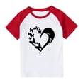 thumbnail image 2 of Feancey T-Shirts d'Été pour Garçons Filles à Imprimé Cœur Manches Courtes Hauts Confortables Amples T-Shirts pour Enfants Décontractés Col Rond T-Shirts Graphiques Cadeaux Amusants Rouge 4 Ans, 2 of 10