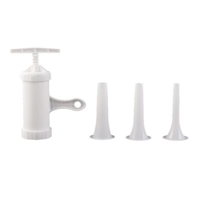 Herramienta de llenado fácil con 3 tubos de embudo para salchichas caseras (plástico) Máquina para hacer salchichas en la cocina del hogar