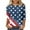 Style 4, variant on 4th of July T-Shirt for Women 3/4 Sleeve Crewneck American Flag Tshirt Funny USA Stars Stripes Patriotic Graphic Tee S-5XL
