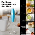 thumbnail image 3 of Dispositivo eléctrico portátil Milk Frother Bean Envy con soporte, color azul, 3 of 9