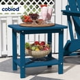thumbnail image 3 of Cobiod 14 x 18.4 Inch Double Tier All Weather Patio End Table HDPE Outdoor End Table for Porch Lawn Poolside Fire Pit Durable Fits Adirondack Chairs,navy, 3 of 9
