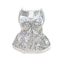 Style Pet Dog Dress with Elegant Bead for Spring Season Fashionable Pull Ring Design Comfortable Pet Apparel