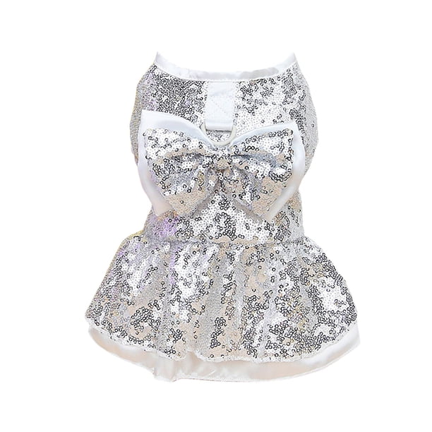 Vestido de princesa para mascotas - Tejido de poliéster, colores vivos, estampado de rayas - para paseos de primavera/verano de perros pequeños