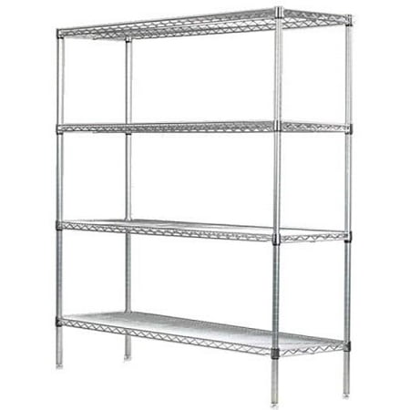 

14 Deep x 48 Wide x 54 High 4 Tier Stainless Steel Wire Starter Shelving Unit