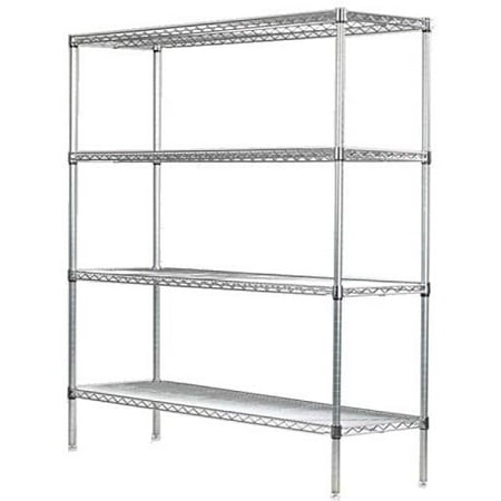 

30 Deep x 48 Wide x 86 High 4 Tier Chrome Starter Shelving Unit