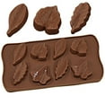 thumbnail image 4 of Huayishang Kitchen Ice Tray 1Pc 8-Grid Tree Leaf Silicone Baking Mold Chocolate Ice Tray Handmade Diy Drip Glue Mold, Kitchen Essentials Clearance Sale Brown, 4 of 6