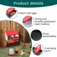 thumbnail image 3 of 2 Chicken Coop Nesting Boxes for Laying Eggs - Cleanable, Galvanized Stainless Steel Hen Nesting Boxes with Pull Out Roosting Boxes and Chick Perch, 3 of 4