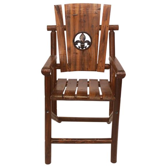 Leigh Country TX 93733 Leigh Country Char-Log Fleur-de-lis Bar Arm Chair