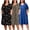 Set4, variant on Womens Plus Size Nightgowns V Neck Short Sleeve Sleepwear Printed Sleepwear with Pockets, 3 Pack