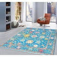 thumbnail image 7 of Pasargad Home Oushak Collection Wool Turquoise Area Rug- 6' 0" X  6' 1", 7 of 7