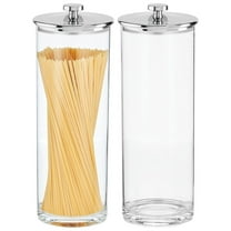 mDesign Tall Kitchen Apothecary Airtight Canister Jars - 2 Pack - Clear/Chrome