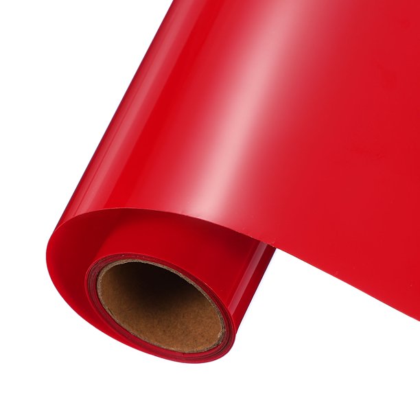 Vinilo de Transferencia Térmica Rojo Brillante Uxcell, Rollos de Vinilo de 12 Pulgadas x 5 pies para Corte de Calcomanías, Señales, Álbumes de Recortes, Manualidades DIY, Decoración del Hogar