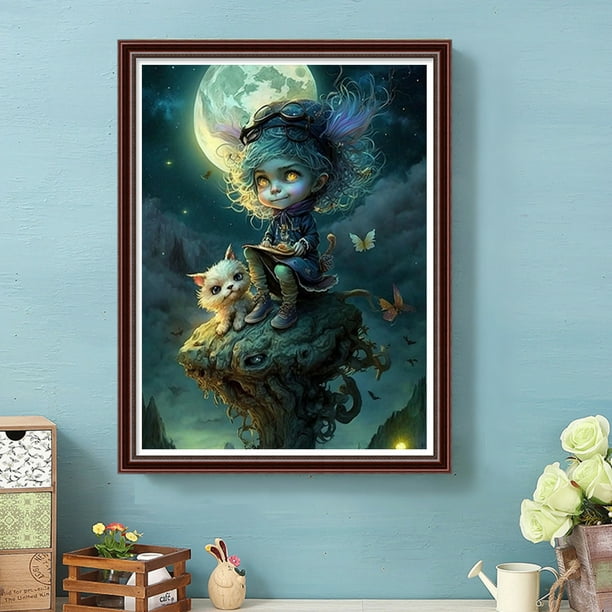 Cuadros Decorativos 5D bricolaje ronda completa taladro diamante pintura Animal Tamer Kit Home Decor (A6760) Wdftyju embutido en tela