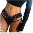 thumbnail image 3 of Gibobby Conjunto de lencería de encaje Ropa de dormir Lencería cómoda Bragas Tanga Encaje elegante Espalda sexy T Íntimos suaves(Negro M), 3 of 4