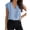 Light blue, variant on Women V Neck Chiffon Blouses Cap Sleeve Shirts Casual Loose Work Office Solid Tops