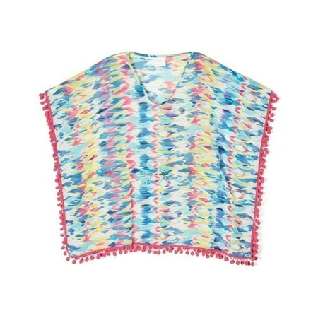 Azul Suit - Azul Little Girls Multi Color Stylized Pattern Trim Arrows Kaftan Top