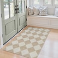 thumbnail image 3 of Lahome Decor 3'x5' Modern Washable Area Rugs for Living Room, 3x5ft Non-Slip Rugs for Bedroom, Farmhouse Checkered Rug, Moroccan Neutral Soft Low Pile Carpet for Office Dining Room Playroom,Beige, 3 of 9