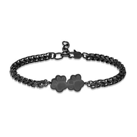 Pet Paw Print Urn Bracelet Memorial Ash Keepsake Cremation Jewelry Dog / Cat Ashes Bracelet