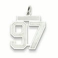 thumbnail image 1 of Beautiful Sterling Silver Rhodium-plated Medium Satin Number 97 Charm, 1 of 2