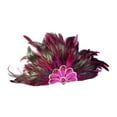 thumbnail image 3 of Tocado de plumas artificiales para hombres y mujeres, accesorio fotográfico para adultos y escenario. Rosa roja, 3 of 9