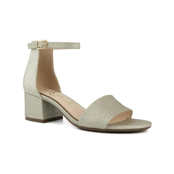 Sugar Womens Noelle Microsuede Ankle Open-Toe Heels