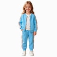 thumbnail image 3 of Toddler Baby Girls Clothes 9 12 18 24 Months 2T 3T Fall Winter Clothes Baby Crewneck Sweatshirts Pants Set Long Sleeve Girls Outfits Jacket Set Sky Blue Size 2-3 Years, 3 of 7