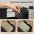 thumbnail image 3 of Lockable 3-Drawer Filing Cabinet with Fluted Fronts and Gold Pulls, Black MDF Mobile File Cabinet with Adjustable Rails for A4 Letter Files, Printer Stand for Home Office, 3 of 7