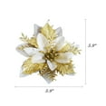 thumbnail image 6 of Christmas Artificial Poinsettia Flowers Decorations Large Size 5.9" Glitter Xmas Tree Ornaments Party Supplies with Clips 15 Pcs Gold, 6 of 9