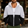 thumbnail image 4 of Mens Golf Hiking Jacket with Hood Windproof Light Weight Windbreaker Outdoor Fishing Raincoat Zipper Pockets Size 3XL White, 4 of 9