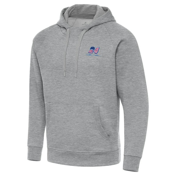 Men's-Antigua  Heather Gray Jeff Gordon Fleece Victory Pullover Hoodie