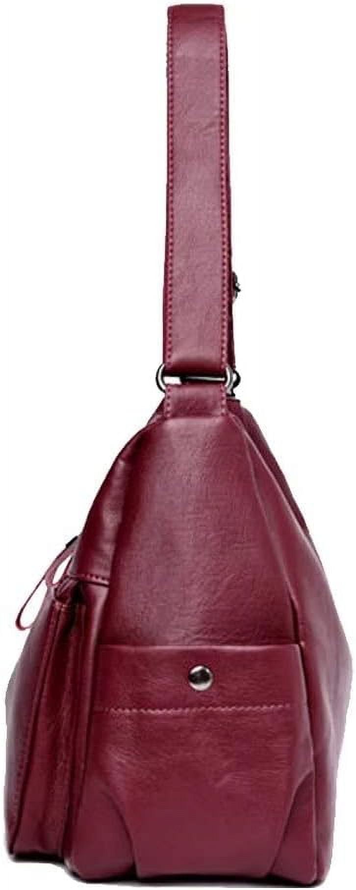 Municipal Shoulder Bag for Women Large Capacity Crossbody Bag PU Leather Satchel Retro Handbag Purse