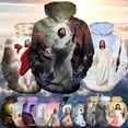 thumbnail image 2 of Sudadera con capucha para hombre con el mensaje "Querido Dios, Jesús, Dios cristiano", con estampado 3D moderno, jerséis para hombre, sudaderas, tops, chándal holgado de talla grande, 2 of 5