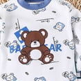 thumbnail image 5 of CAUYDY 0M 3M 6M 9M 12M Newborn Baby Pjs for Boys Preemie Fall Winter Clothes Set Long Sleeve Shirt and Pants 2Pcs Infant Outfits Boy Cute Sizes 3-6 Months,Blue, 5 of 6