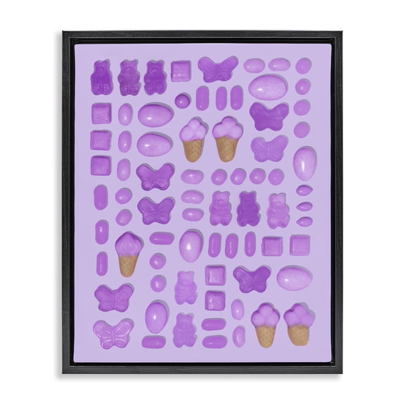 Stupell Industries Cottage Lilac Purple Toned Candies Black Floating Frame Canvas Art, 17 x 21, by LISH Creative