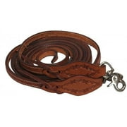 Showman Argentina Cow Leather Split Reins w/ Barbed Wire Tooling