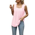 thumbnail image 1 of Camisetas Sin Mangas Tops de verano con cuello cuadrado Moda sin mangas para mujer Ajuste relajado (Rosa claro XL Cgtredaw Para estrenar, 1 of 1