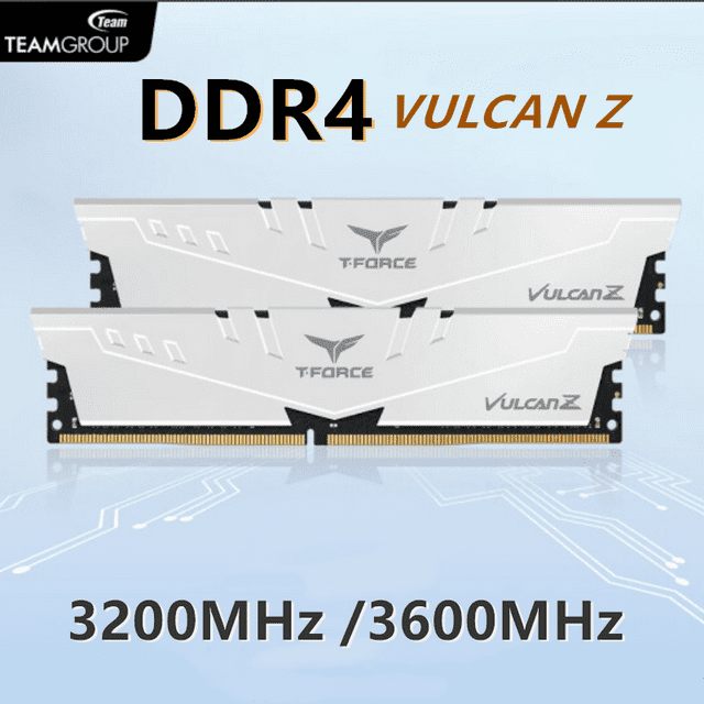 TEAMGROUP T-Force Vulcan Z DDR4 RAM 16GB 8GB 3200MHz 3600MHz Desktop Memory Module Ram 8G 3200 x2pcs black