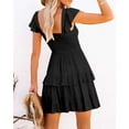 thumbnail image 3 of Sherrylily Summer Women Ruffle Dresses Elastic Empire Waist A-line Layered Swing Flowy Mini Dress, 3 of 4