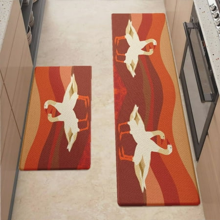 

Anti Fatigue Kitchen Mat Goose Couple Kitchen Rugs Non Slip Cushioned Standing Mat for Sink Floor Laundry Office Desk Pro 17.3 x 59