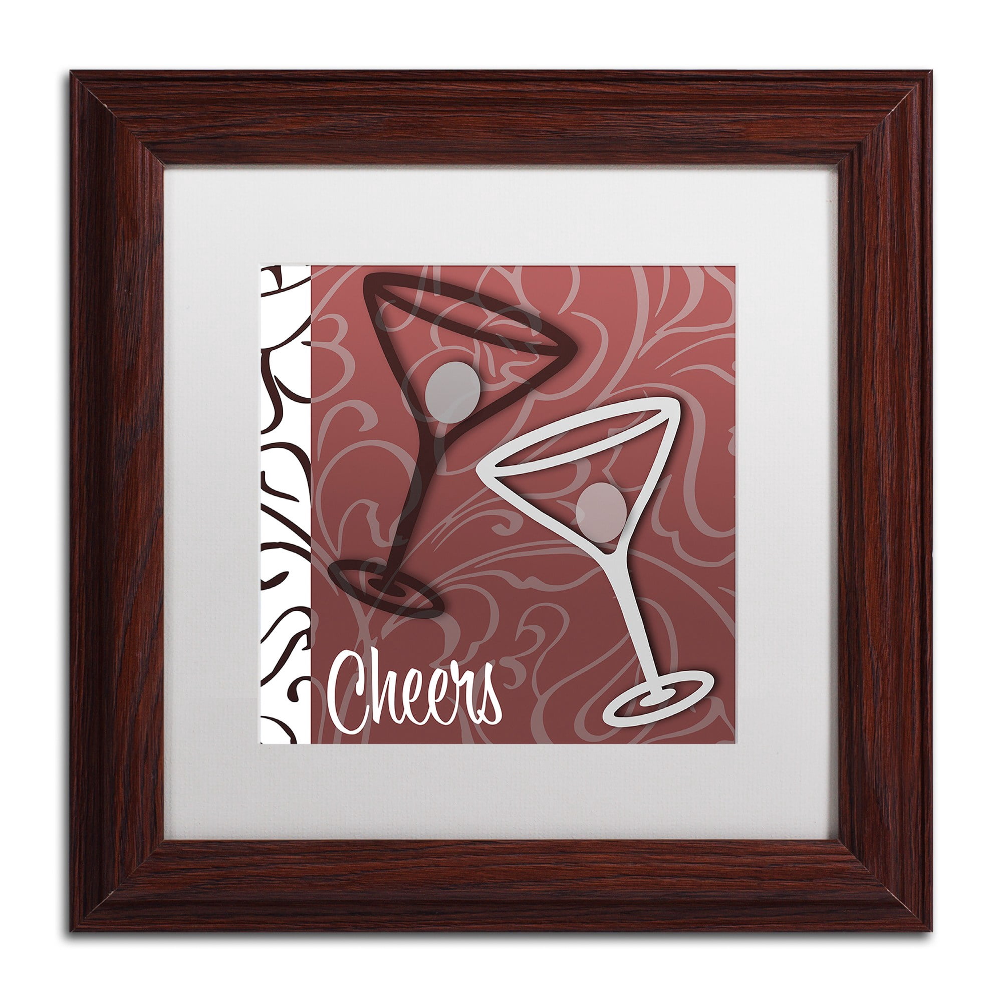 Trademark Fine Art "Cheers I" Canvas Art by Color Bakery White Matte, Wood Frame
