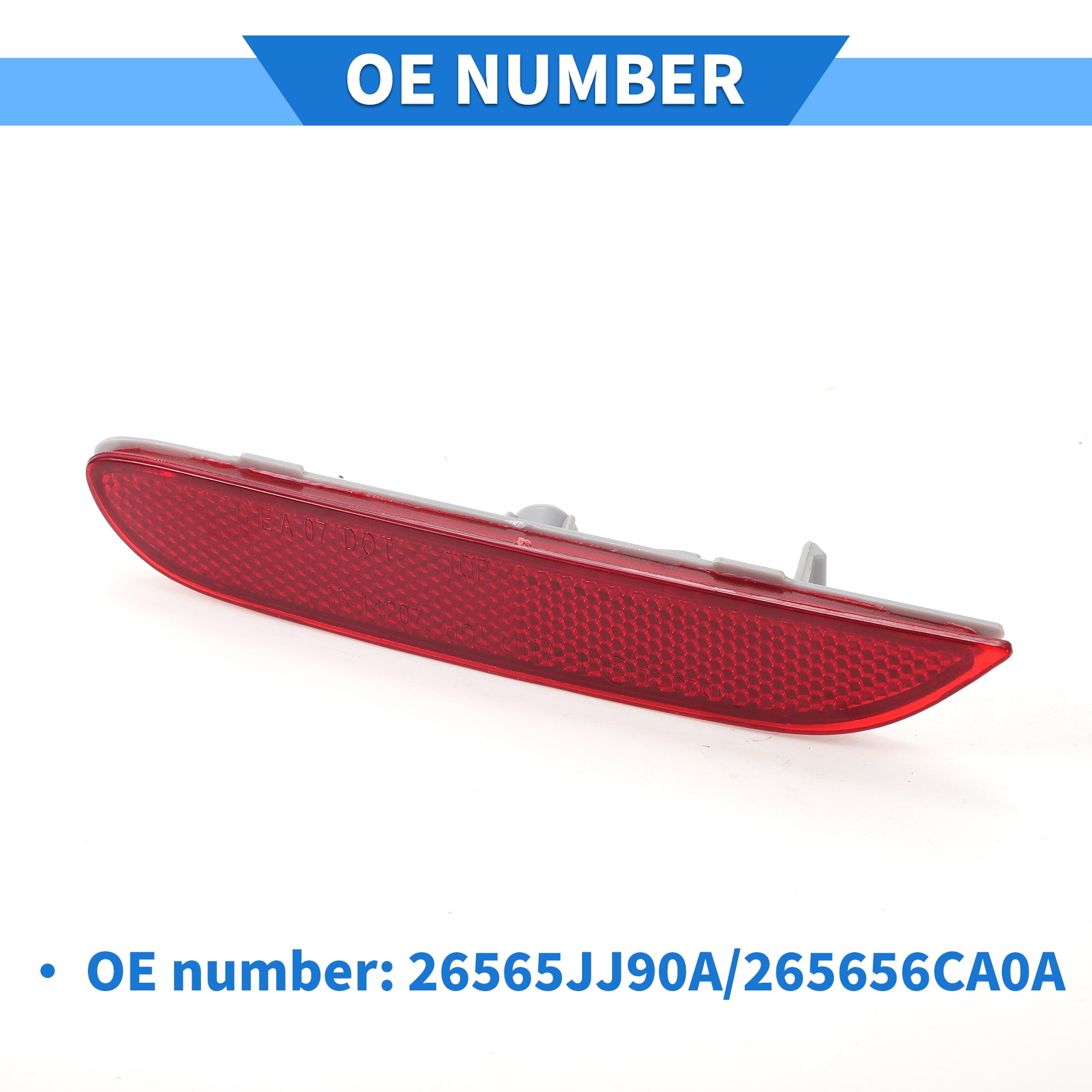 Unique Bargains for Nissan Rogue 2014-2022 Rear Left Bumper Reflector, Plastic Red