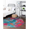 thumbnail image 3 of Rugs.com Azalea Collection Rug – 5 Ft Octagon Turquoise Medium Rug Perfect For Living Rooms, Kitchens, Entryways, 3 of 8