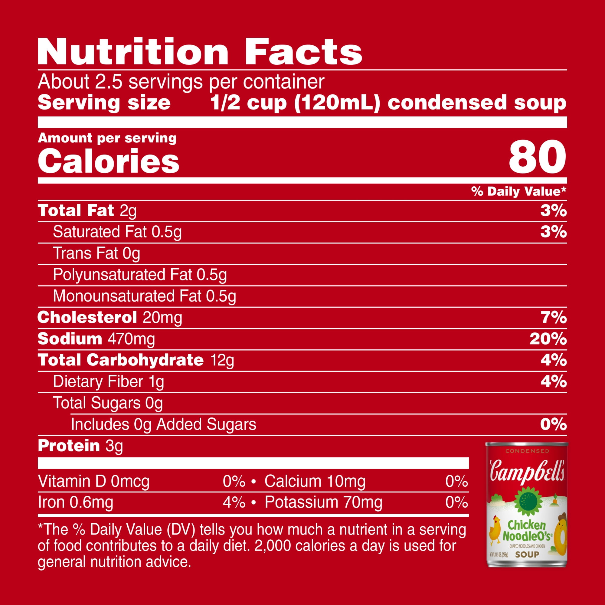 Campbell’s Condensed Kids Chicken NoodleO’s Soup, 10.5 oz Can
