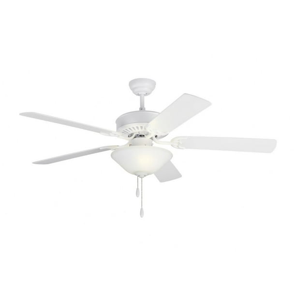 52 Inch 5 Blade A19 Led Ceiling Fan With Light Kit In Matte White Com 52 Inch 5 Blade A19 Led Ceiling Fan, 5 Light Ceiling Fan Kit