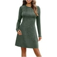 thumbnail image 2 of Oksale Bodycon Sweater Dress for Women Fall Long Sleeve Knitted Dresses Casual Round Neck Dress Soft Comfortable Slim Fit Winter Dress 2025 Army Green M, 2 of 8