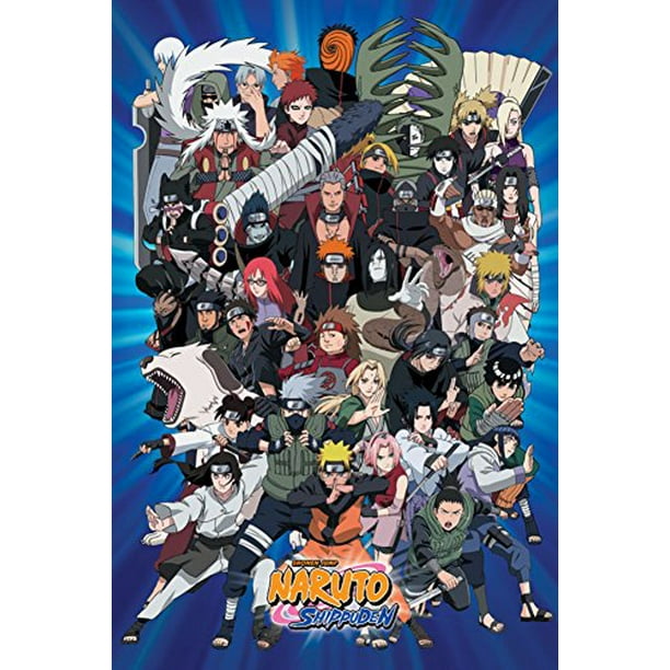 Naruto Shippuden Characters 36x24 Anime Art Print Poster Japanese Animated Series Show Walmart Com Walmart Com
