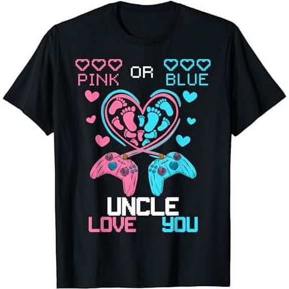 Parents Pink Or Blue Uncle Love You Baby Gender Reveal T-Shirt