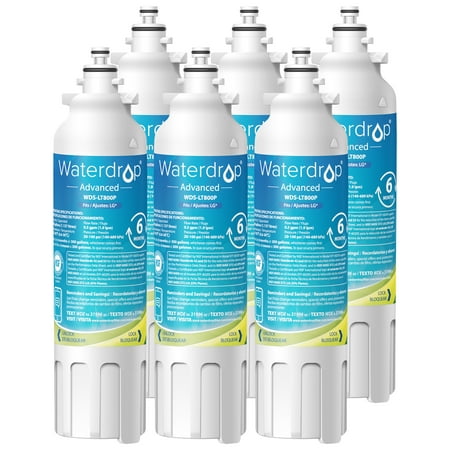 6 Pack Waterdrop NSF 53&42 Certified LT800P Replacement for LG LT800P, ADQ73613401, ADQ73613402. Kenmore 9490, 46-9490, 469490 Refrigerator Water