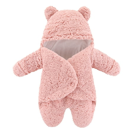 

Baby Boys Girls Thick Fleece Warm Sleeping Blanket Hoodie Swaddle Wrap